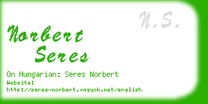 norbert seres business card